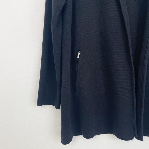 Charter Club 100% Cotton Black Zippered Open Front Cardigan Size Large - Picture 6 of 15